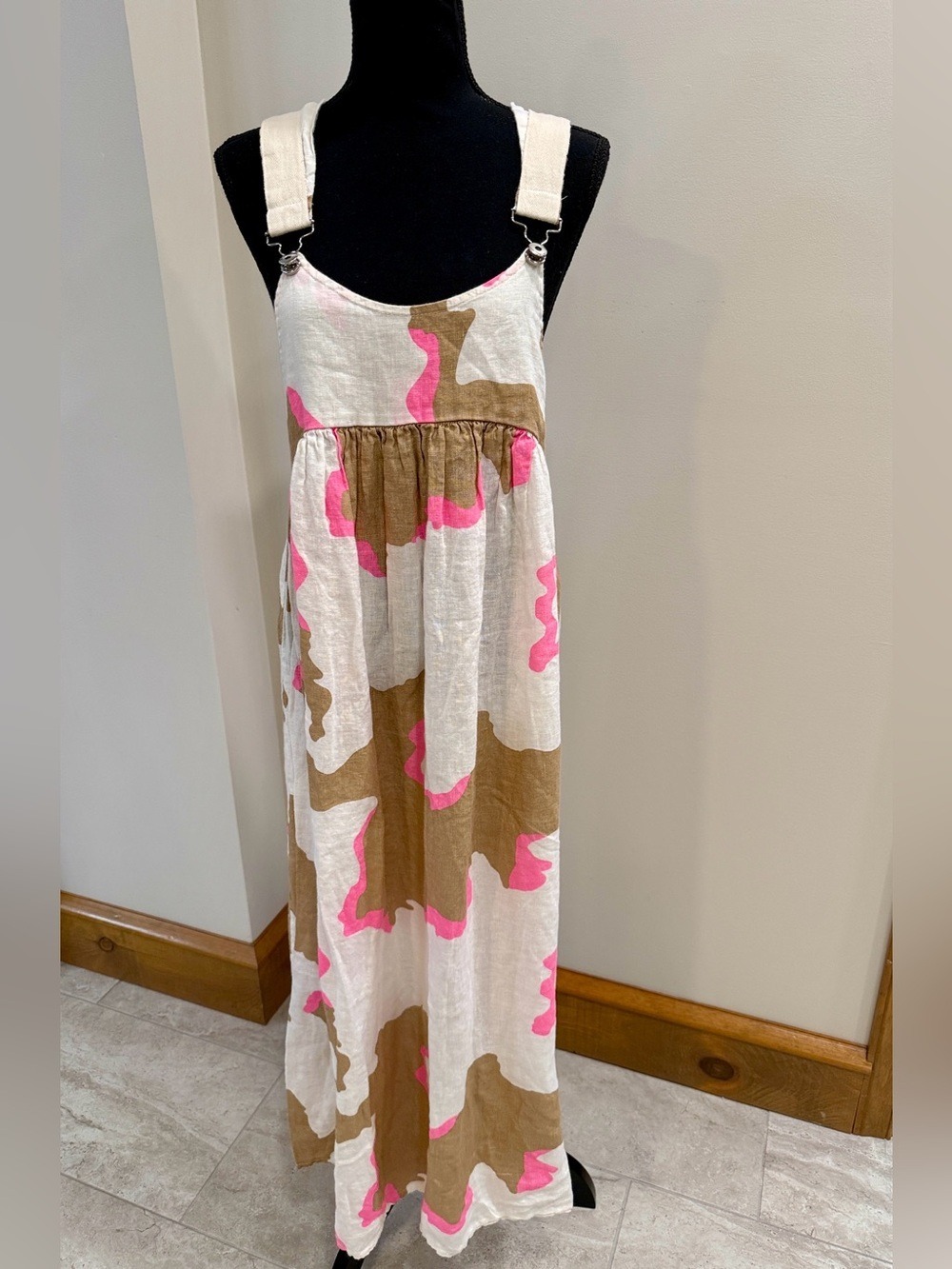 Wiya Made in Italy Overall Maxi 100% linen dress size U One size fits most